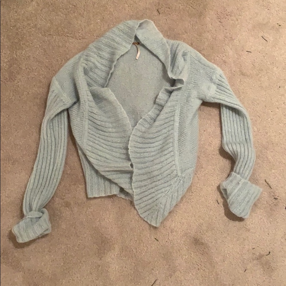 Free people light blue cardigan